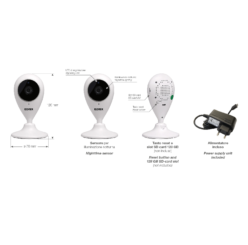 Quick Drop Cam Wi-Fi HD drop cam 720p 2.7mm - 46238.027A - Fabrikas